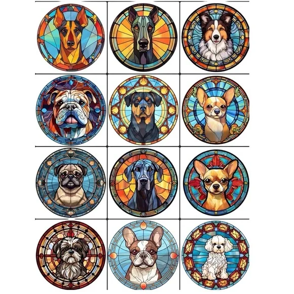 Dog keychains. Personalized stain glass look made of 2” wood made to order - Picture 15 of 15